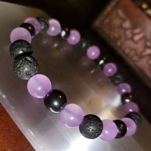 Lava, Lavender Chalcedony & Hematite